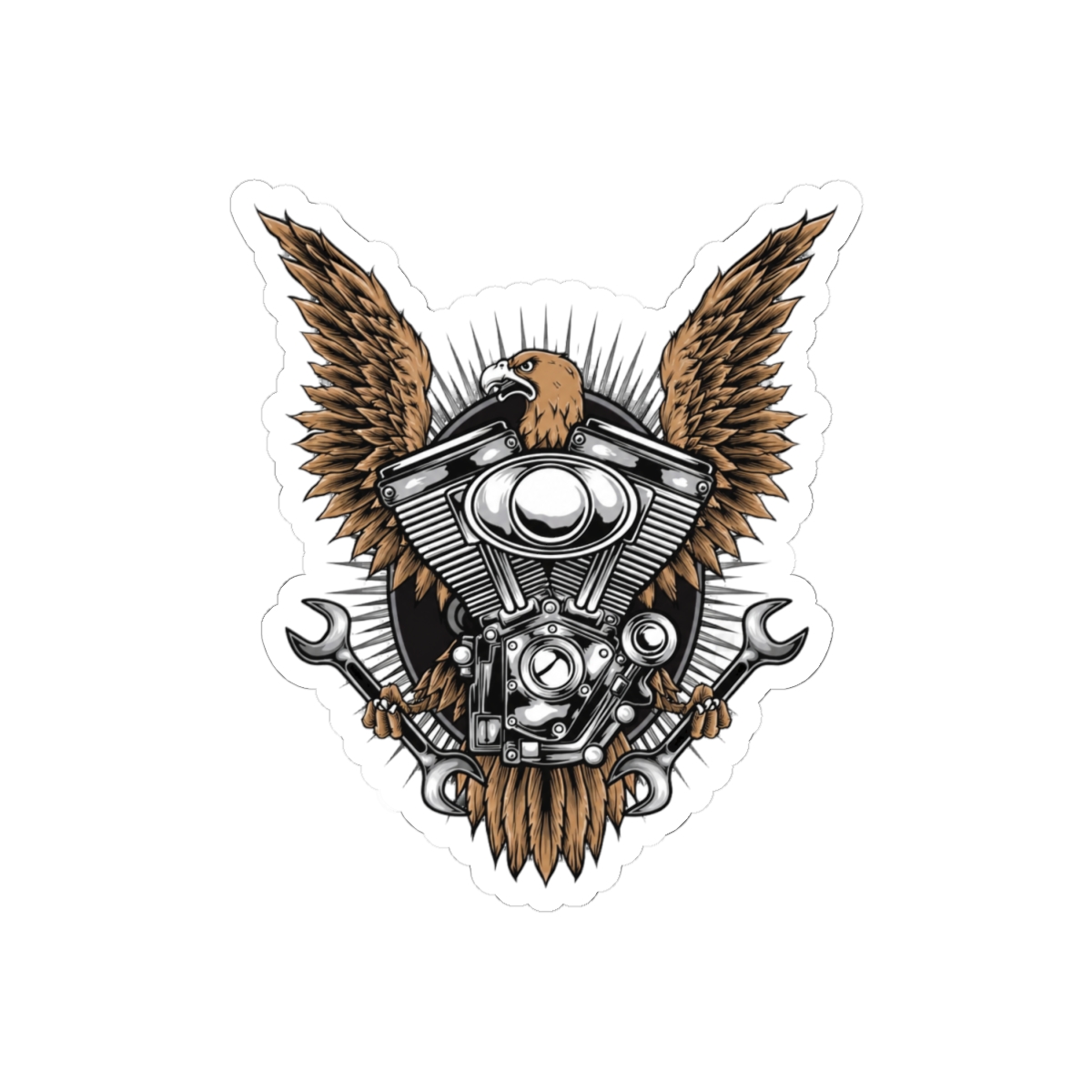 Motorcycle Eagle Sticker | Bold Biker Adventure Vinyl Decal - alternate angle 1, merchandise