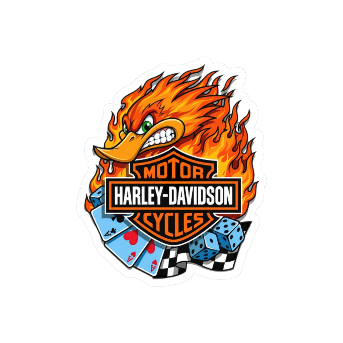 Vintage Harley Davidson Biker Graphic Sticker | Bold Vinyl Decal - alternate angle 3, merchandise