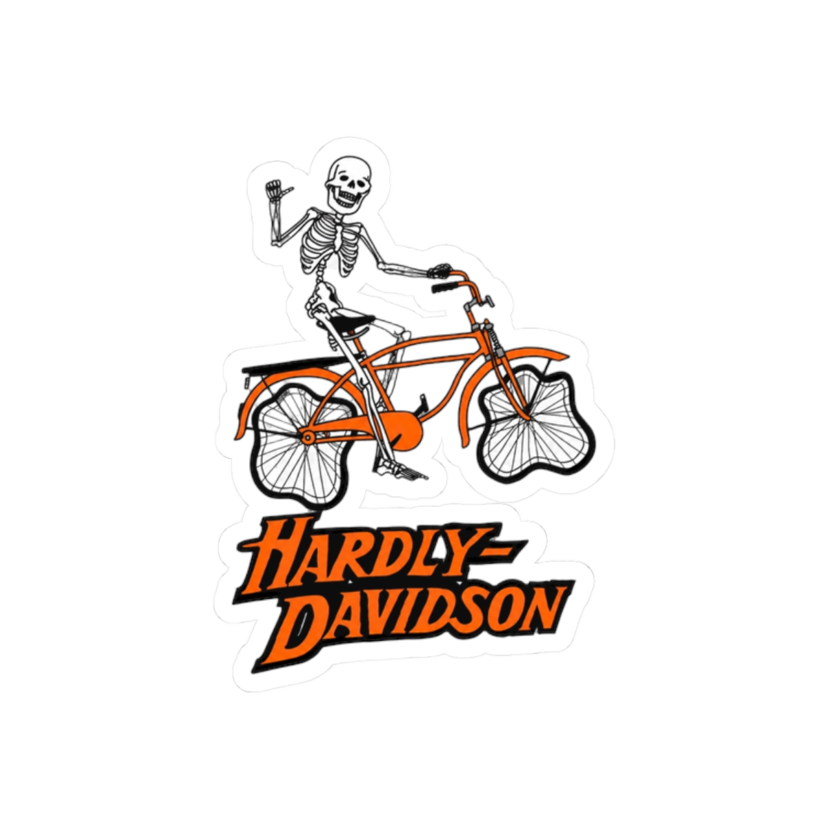 Hardly Davidson Sticker | Funny Biker Pun Vinyl Decal - alternate angle 3, merchandise