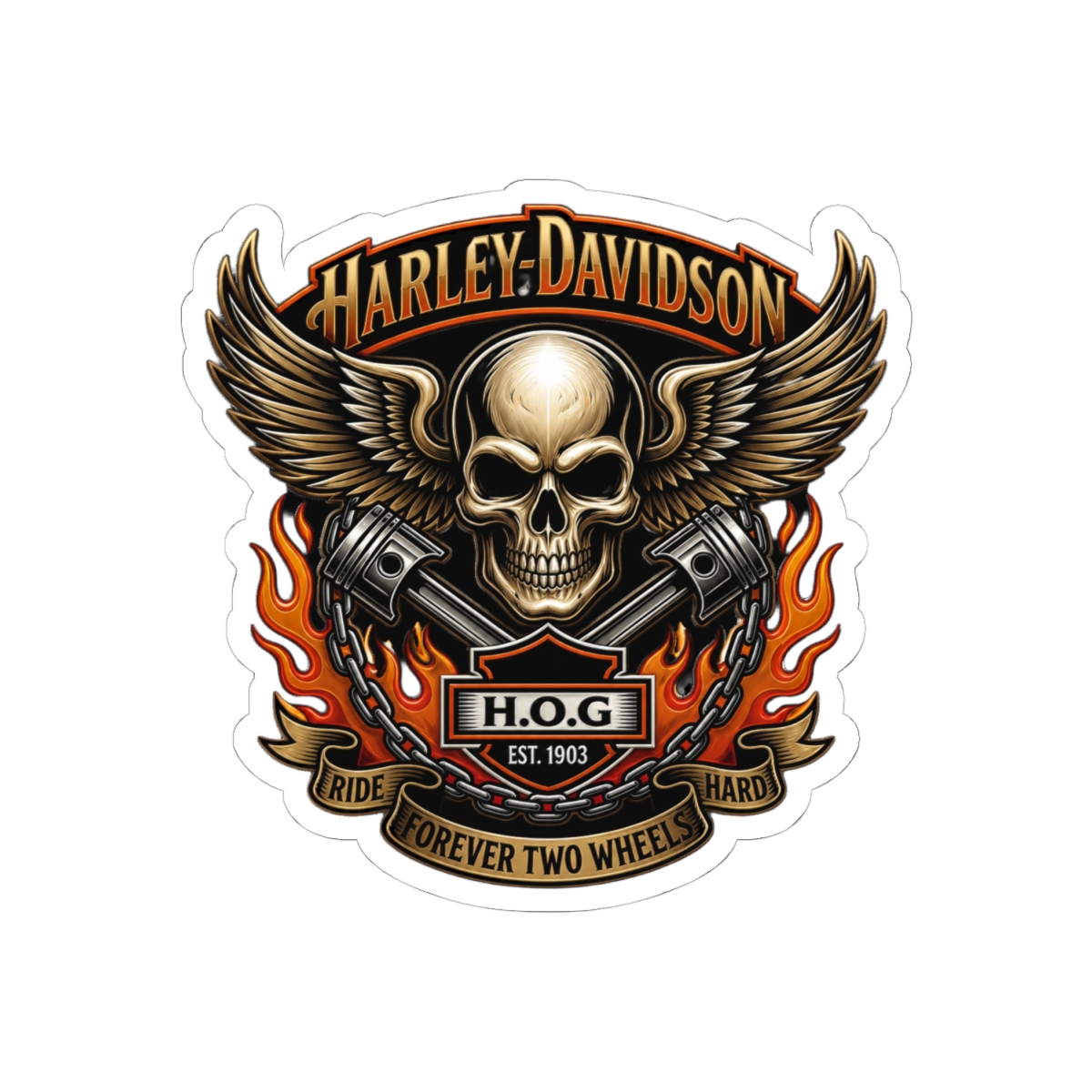 Harley Davidson HOG Heritage Riders Bold Sticker | Biker Pride Vinyl Decal - alternate angle 1, merchandise