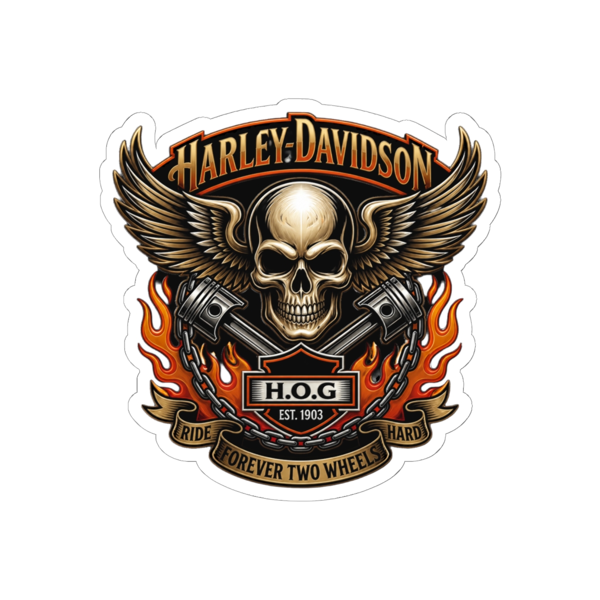 Harley Davidson HOG Heritage Riders Bold Sticker | Biker Pride Vinyl Decal - alternate angle 2, merchandise