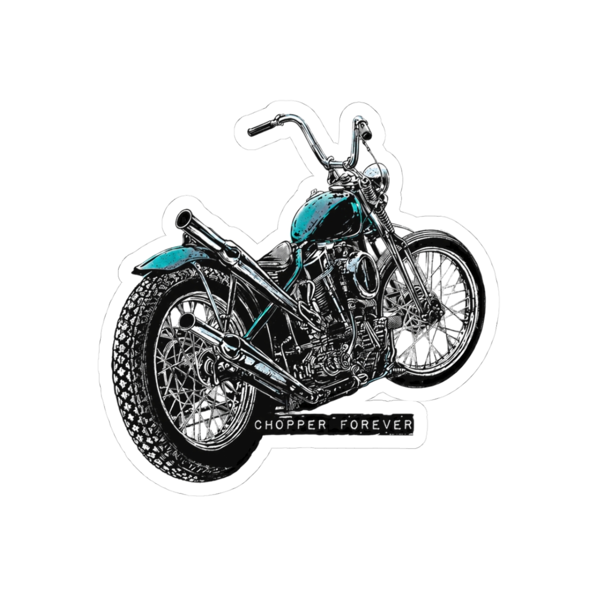 Chopper Forever Playful Sticker | Aviation Biker Vinyl Decal