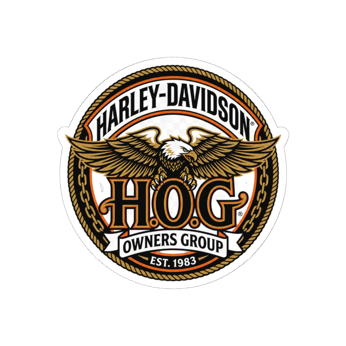 Harley HOG Owners Brotherhood Sticker | Bold Vinyl Decal - alternate angle 1, merchandise