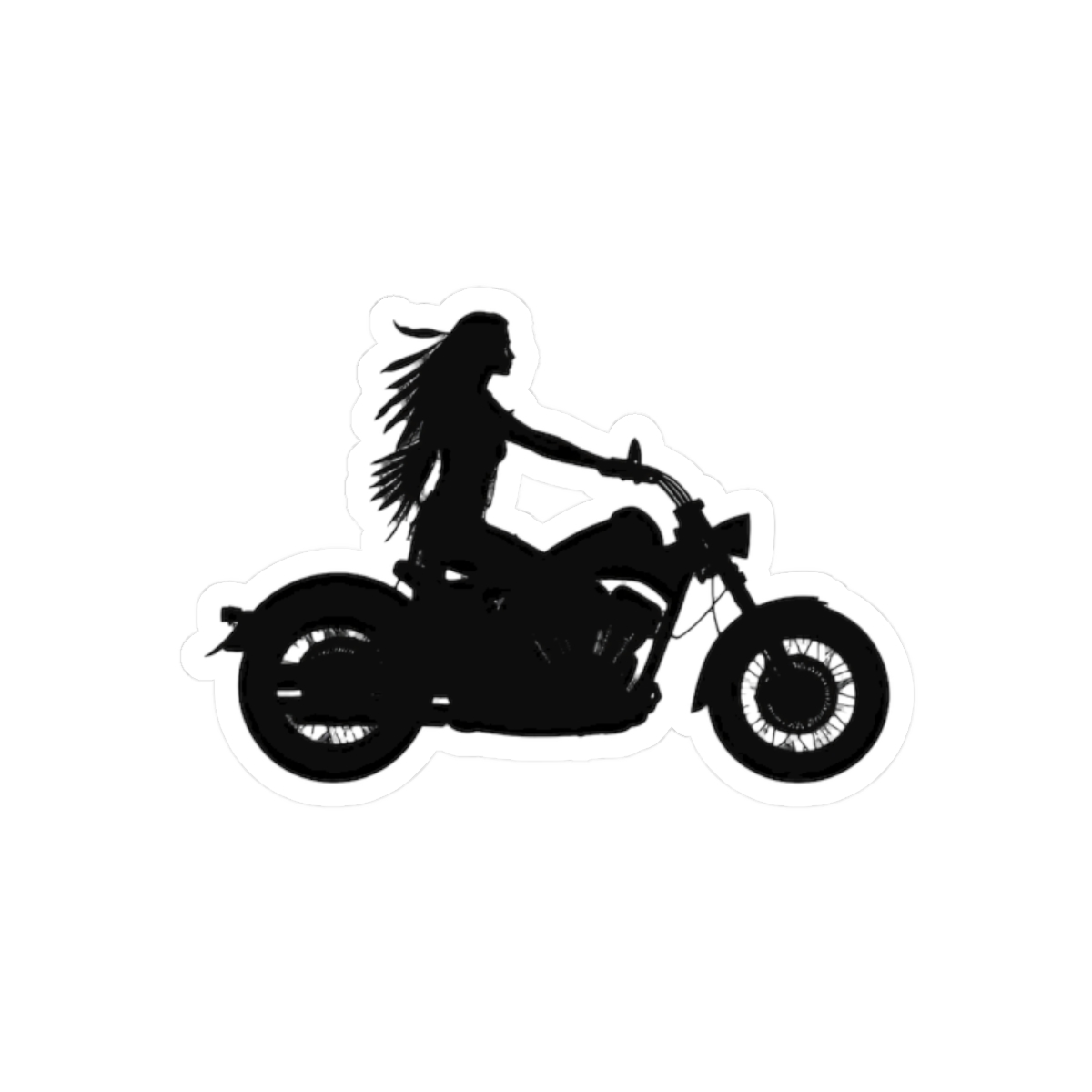 Biker Girl Sticker | Bold Vinyl Decal for Adventure Gear - alternate angle 3, merchandise