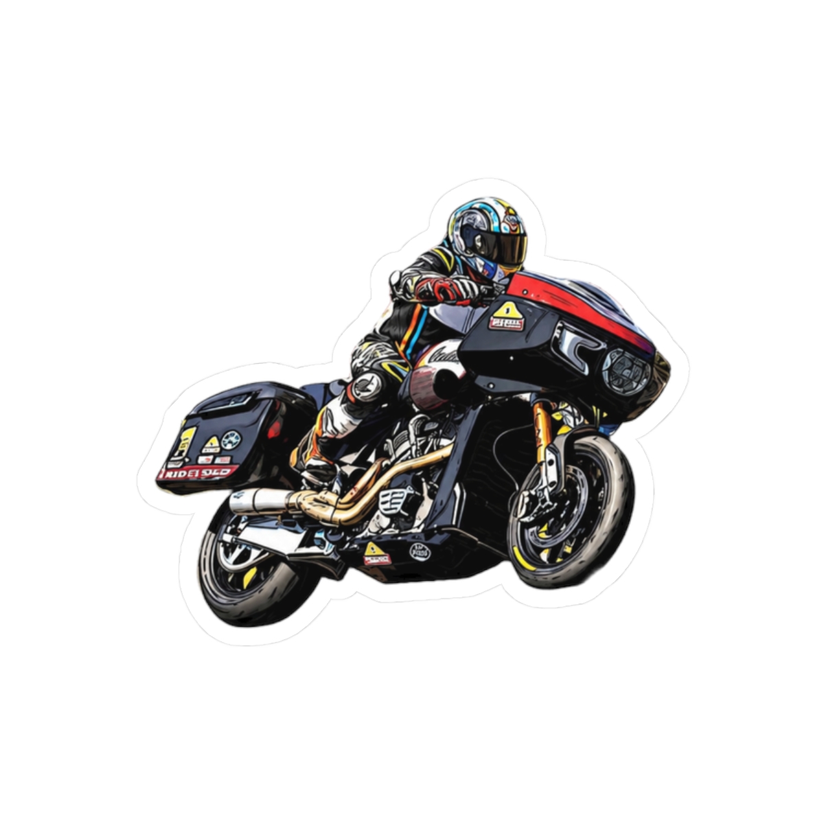 King of the Baggers Bold Biker Sticker | Touring Rally Vinyl Decal - alternate angle 3, merchandise
